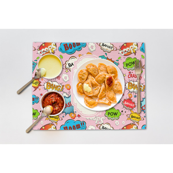 Woman Superhero Linen Placemat - Lifestyle (single)