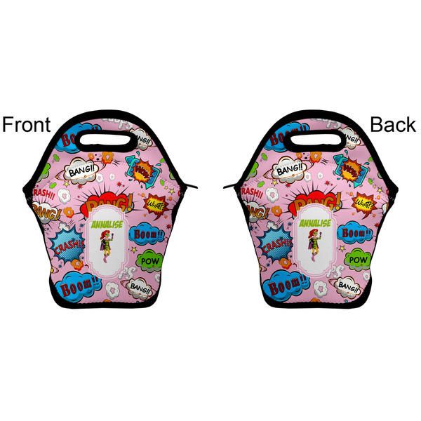 Woman Superhero Lunch Bag - Front and Back