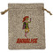 Woman Superhero Medium Burlap Gift Bag - Front