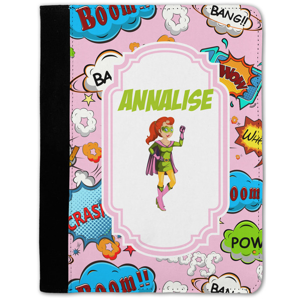 Custom Woman Superhero Notebook Padfolio - Medium w/ Name or Text