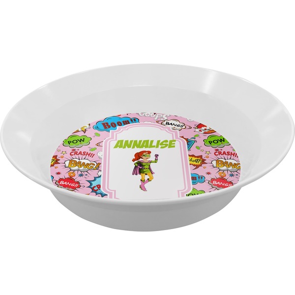 Custom Woman Superhero Melamine Bowl (Personalized)
