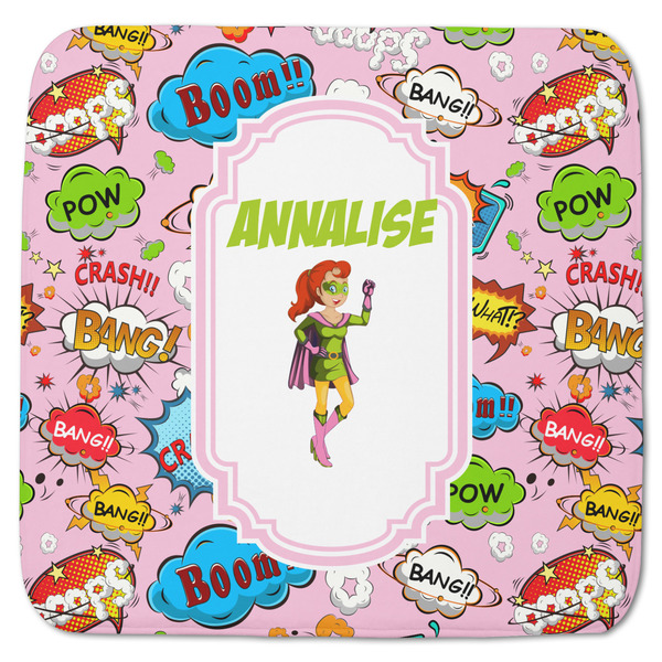 Custom Woman Superhero Memory Foam Bath Mat - 48"x48" (Personalized)