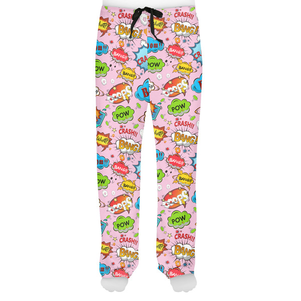 Woman Superhero Men's Pjs Front - on model