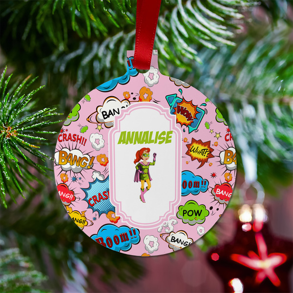 Woman Superhero Metal Ball Ornament - Lifestyle