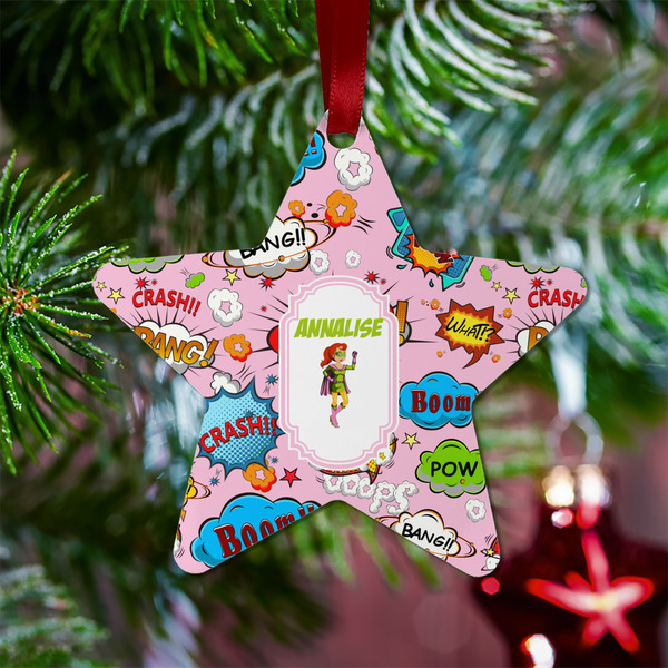 Woman Superhero Metal Star Ornament - Lifestyle