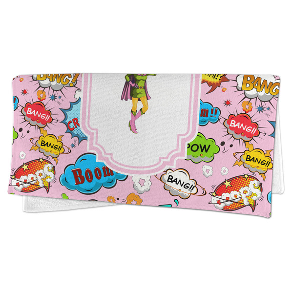 Woman Superhero Microfiber Dish Rag - FOLDED (half)