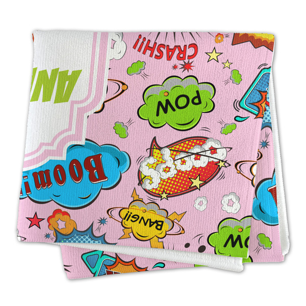 Woman Superhero Microfiber Dish Rag - FOLDED (square)