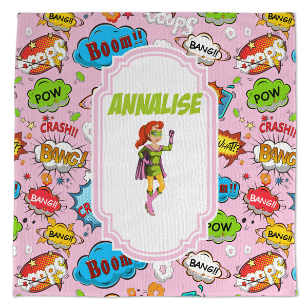 Custom Woman Superhero Microfiber Dish Towel (Personalized)