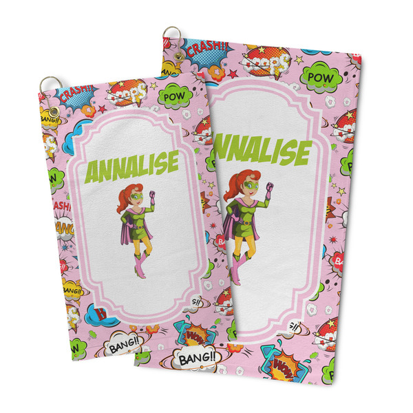 Woman Superhero Microfiber Golf Towel - PARENT/MAIN