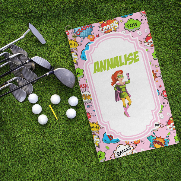 Woman Superhero Microfiber Golf Towels - LIFESTYLE
