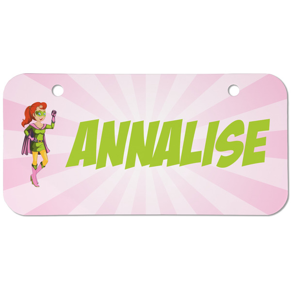Woman Superhero Mini Bicycle License Plate - Two Holes
