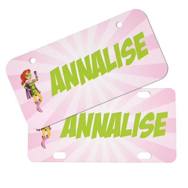 Woman Superhero Mini License Plates - MAIN (4 and 2 Holes)
