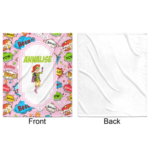 Woman Superhero Minky Blanket - 50"x60" - Single Sided - Front & Back