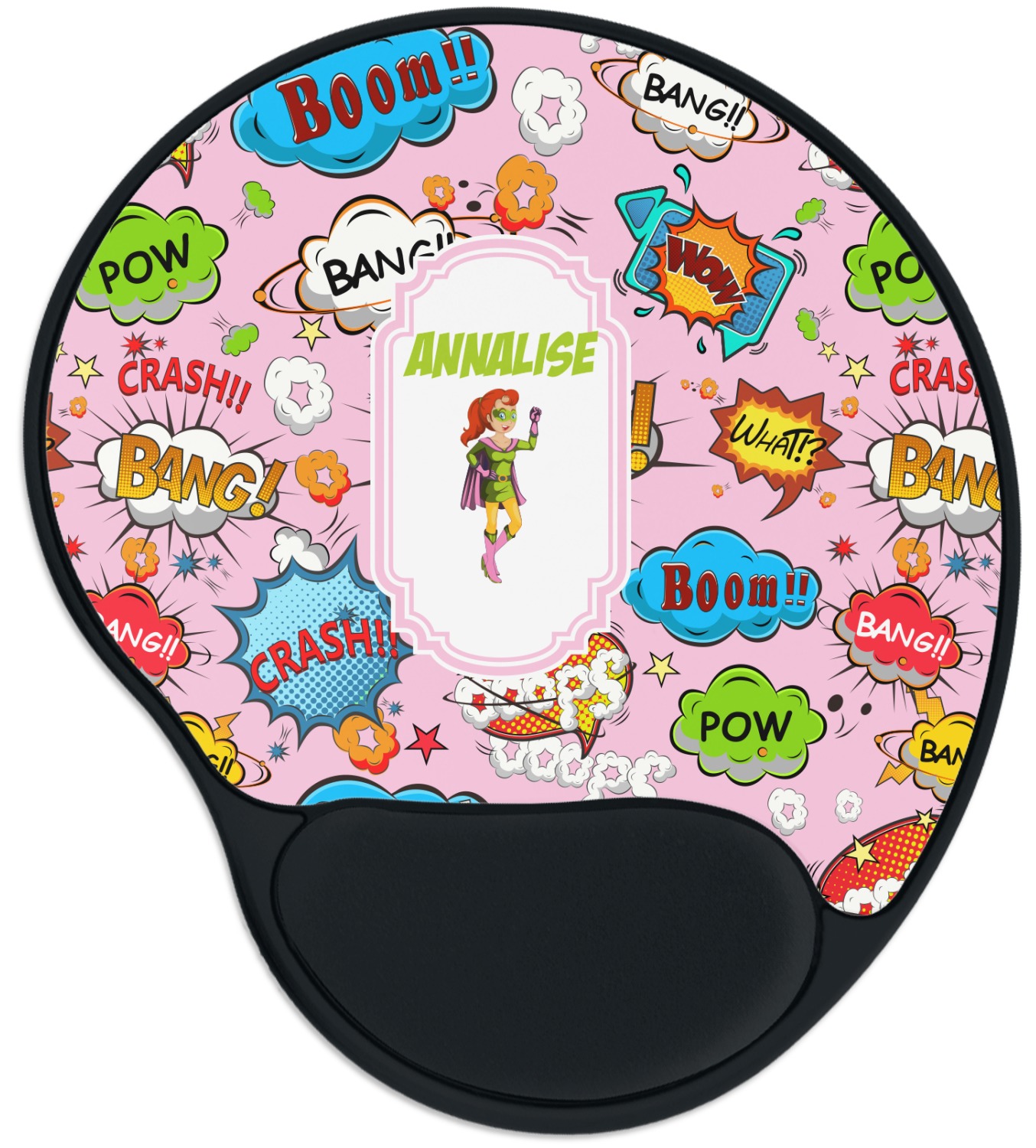 Custom Woman Superhero Mouse Pad with Wrist Support YouCustomizeIt