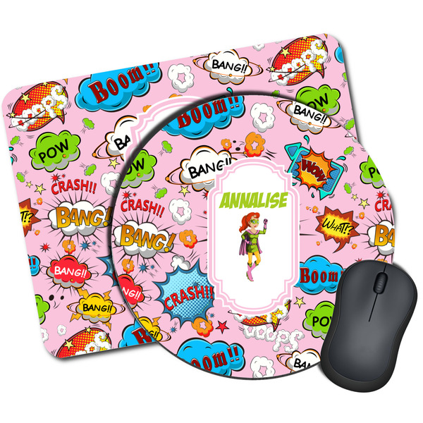 Custom Woman Superhero Mouse Pad (Personalized)