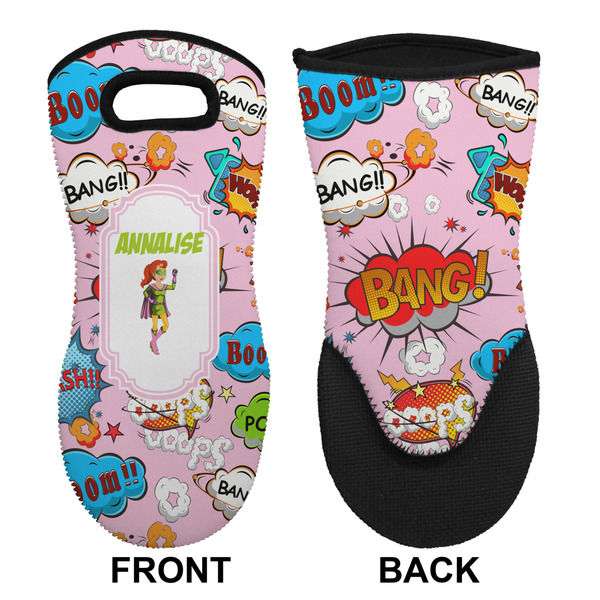Woman Superhero Neoprene Oven Mitt (Front & Back)