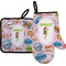 Woman Superhero Oven Mitt & Pot Holder Set w/ Name or Text