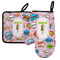 Woman Superhero Left Oven Mitt & Pot Holder Set w/ Name or Text