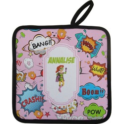 Woman Superhero Pot Holder w/ Name or Text