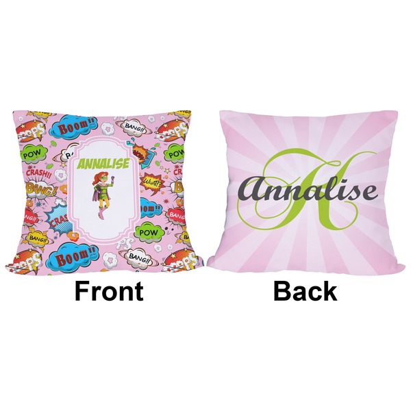 Woman Superhero Outdoor Pillow - 18x18