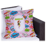 Woman Superhero Outdoor Pillow - 16" (Personalized)