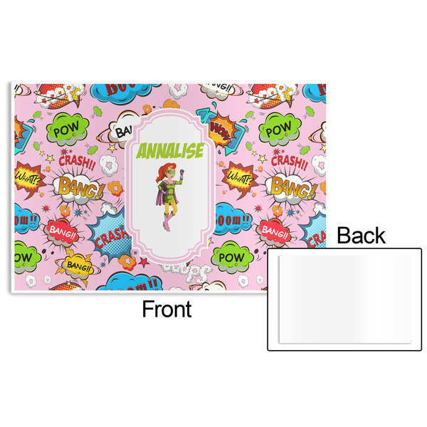 Woman Superhero Disposable Paper Placemat - Front & Back