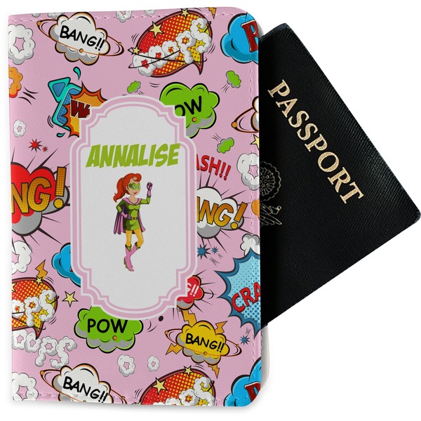 Custom Woman Superhero Passport Holder - Fabric (Personalized)