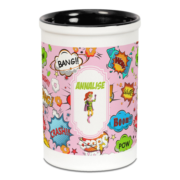 Woman Superhero Pencil Holder - Black