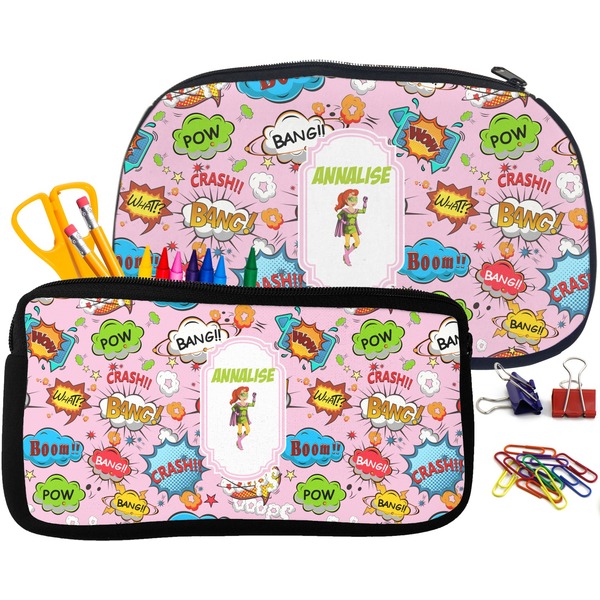 Woman Superhero Pencil / School Supplies Bags Small and Medium