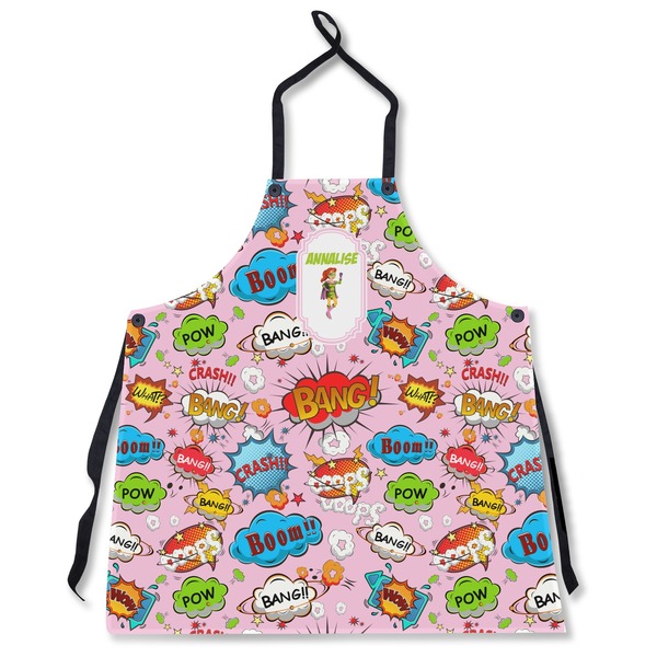 Custom Woman Superhero Apron Without Pockets w/ Name or Text