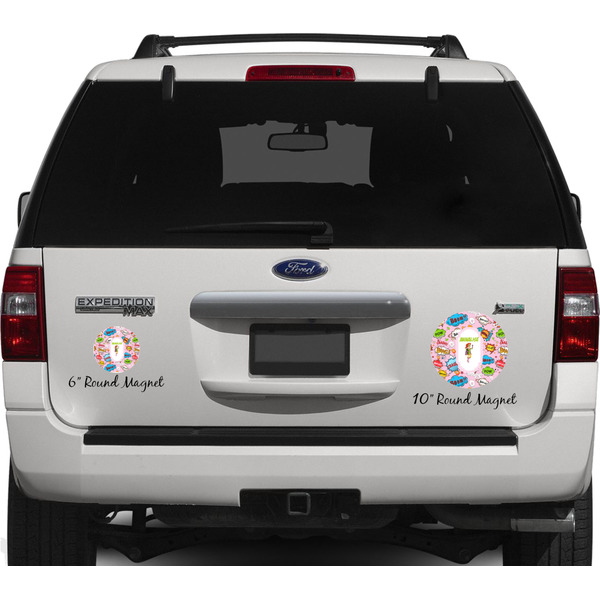Woman Superhero Personalized Car Magnets on Ford Explorer