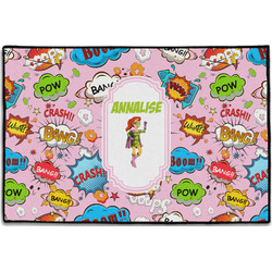 Woman Superhero Door Mat - 36"x24" (Personalized)