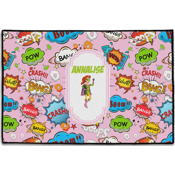 Woman Superhero Personalized Door Mat - 36x24 (APPROVAL)