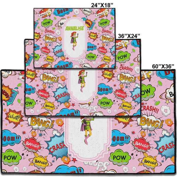 Woman Superhero Personalized Door Mat - Group Parent IMF