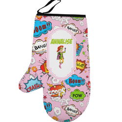 Woman Superhero Left Oven Mitt (Personalized)