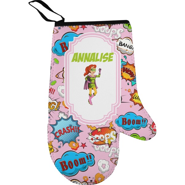 Woman Superhero Personalized Oven Mitt