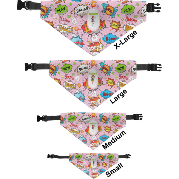 Woman Superhero Pet Bandana Sizes