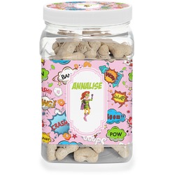 Woman Superhero Dog Treat Jar (Personalized)