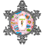 Woman Superhero Vintage Snowflake Ornament (Personalized)