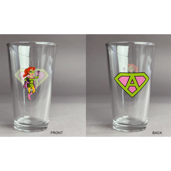 Woman Superhero Pint Glass - Two Content - Approval