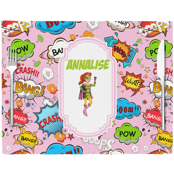 Woman Superhero Placemat with Props
