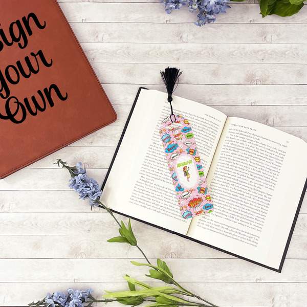 Woman Superhero Plastic Bookmarks - In Context