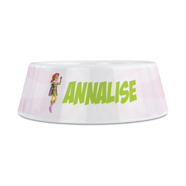 Woman Superhero Plastic Dog Bowls - Medium - FRONT