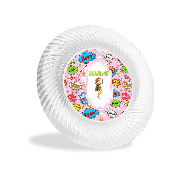 Custom Woman Superhero Plastic Party Appetizer & Dessert Plates - 6" (Personalized)