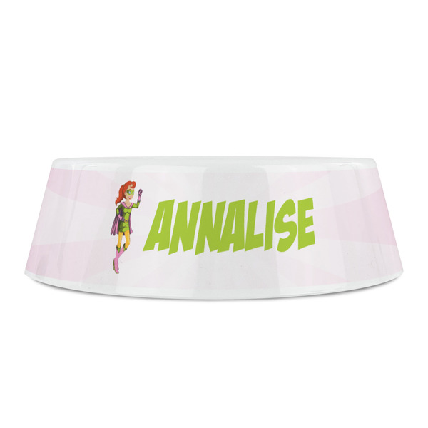 Woman Superhero Plastic Pet Bowls - Small - FRONT
