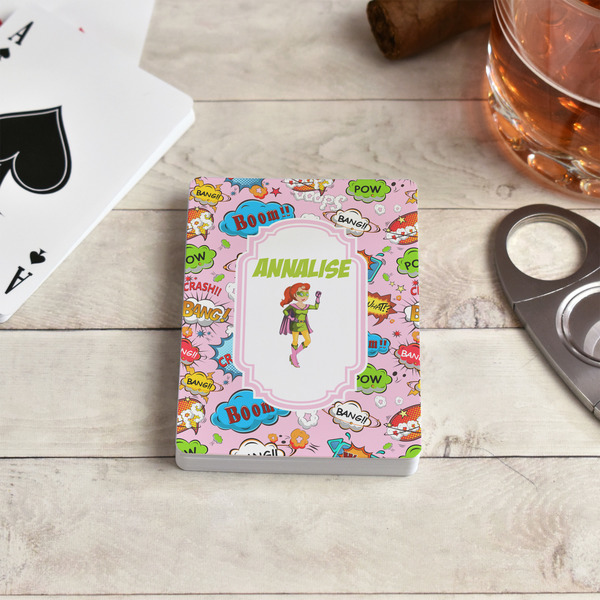Woman Superhero Playing Cards - In Context