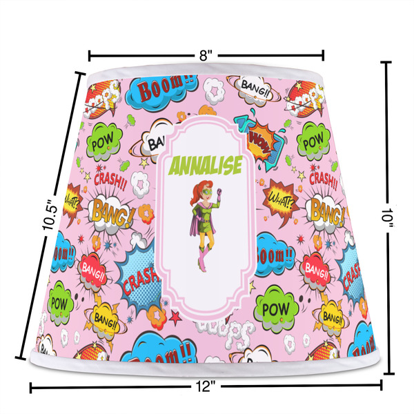 Woman Superhero Poly Film Empire Lampshade - Dimensions
