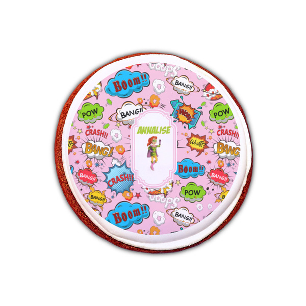 Woman Superhero Printed Icing Circle - XSmall - On Cookie
