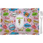 Woman Superhero Glass Rectangular Appetizer / Dessert Plate (Personalized)