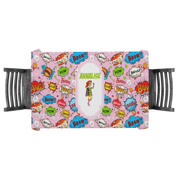 Custom Woman Superhero Tablecloth - 58"x58" (Personalized)